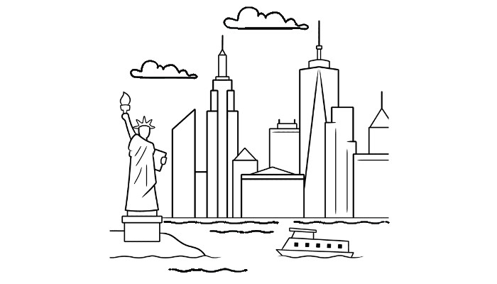 How to draw the New York Skyline