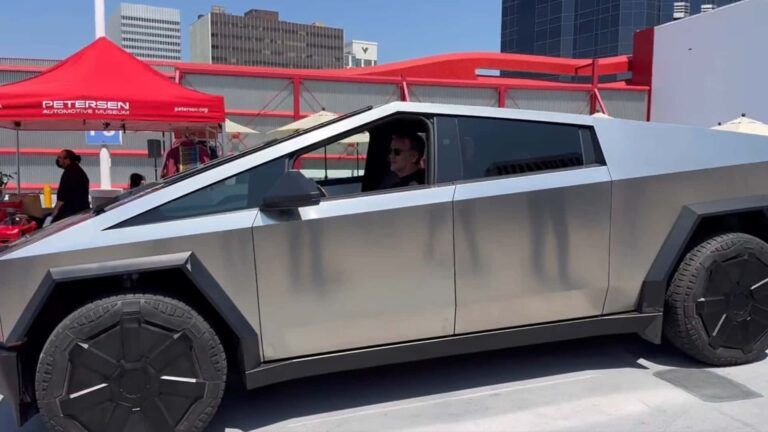 Franz Von Holzhausen Shows Off Tesla Cybertruck At Electrified Cars & Coffee